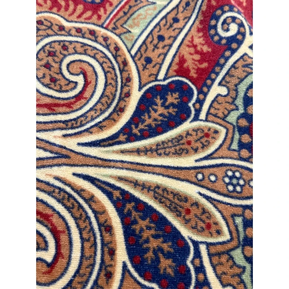 Vtg Ralph Lauren Home Red Blue Paisley Cotton Bath Towel Heritage Print Luxury